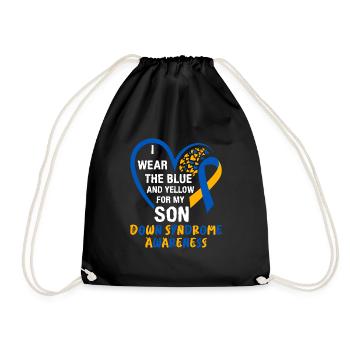 Down syndrome Mom and Dad autistic child - Drawstring Bag - black - Front