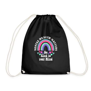 La santé mentale est importante Soyez gentil avec votre - Sac de sport léger - noir - Devant