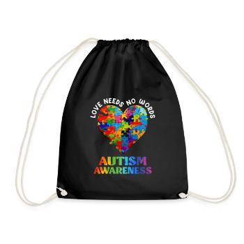 Autism Awareness Solidarity and Awareness - Drawstring Bag - black - Front