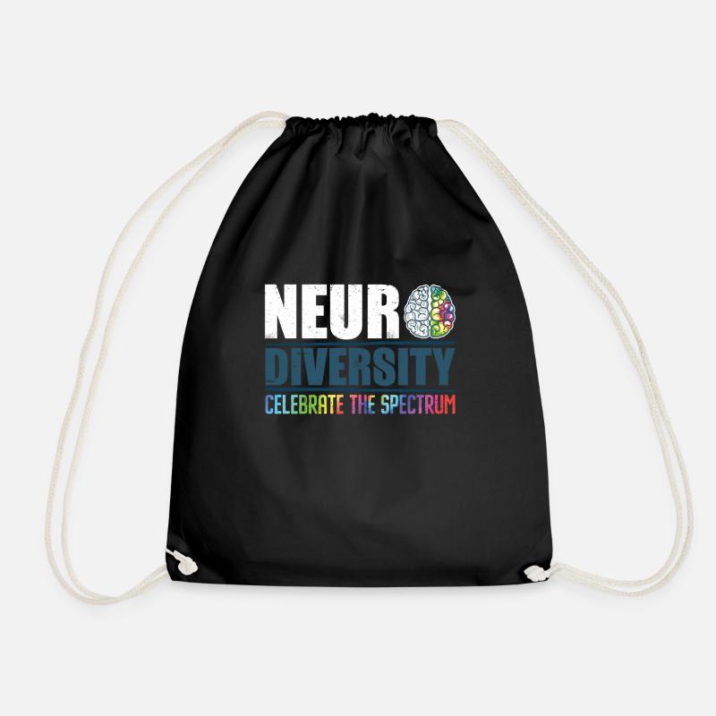 Autistic Consciousness Autism Diversity - Drawstring Bag - black