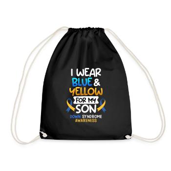 Down Syndrom Vater und Mutter mit Kind - Turnbeutel - Schwarz - Vorne
