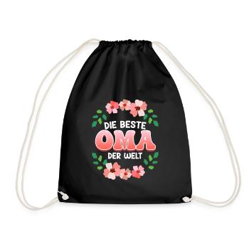 Weltbeste Oma Muttertag Beste Oma Super Grandma - Turnbeutel - Schwarz - Vorne