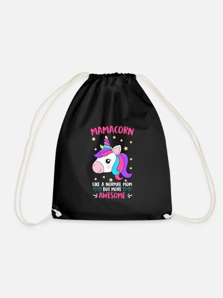 Mamacorn cooles Einhorn Fan Mama Mütter - Turnbeutel - Schwarz