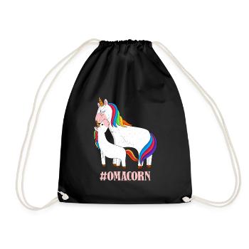 Omacorn Einhorn Fans Muttertag Unicorn Granny - Turnbeutel - Schwarz - Vorne