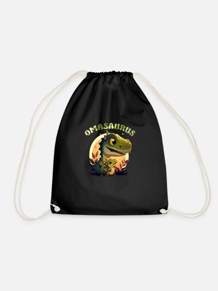 Omasaurus Dinosaurier Grandma Muttertag Granny - Turnbeutel - Schwarz
