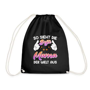 Weltbeste Mama Muttertag Beste Mama coolste Mama - Turnbeutel - Schwarz - Vorne