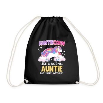 Tanticorn Einhorn Tanten Muttertag Unicorn - Turnbeutel - Schwarz - Vorne