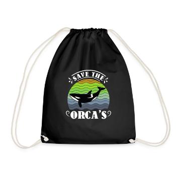 Save the Whales Orka Whale Conservation Environment - Drawstring Bag - black - Front