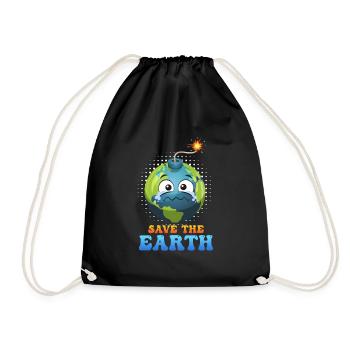 Save the Earth LOVE Mission Earth Environmental Protection - Drawstring Bag - black - Front