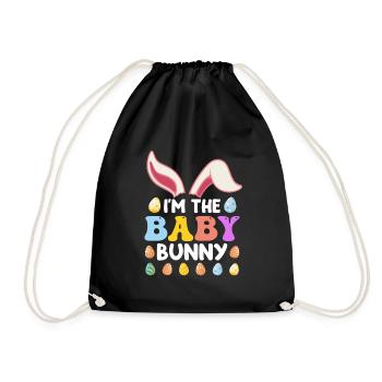 Baby Hase Osterhasen Cute Osterfreunde Kinder - Turnbeutel - Schwarz - Vorne
