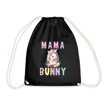 Easter Bunny Mama Rabbit Easter Mother Rabbit - Drawstring Bag - black - Front