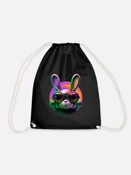 Lapin de Pâques Visage Lapin de Pâques Lapin de Pâques - Sac de sport léger - noir