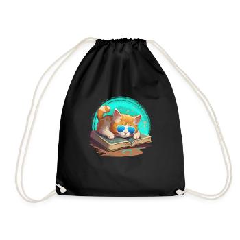Amoureux des chats et rat de bibliothèque Amoureux du livre et - Sac de sport léger - noir - Devant