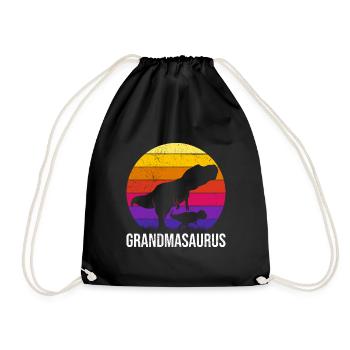 Omasaurus Grandma Muttertag Dinosaurier Fan - Turnbeutel - Schwarz - Vorne