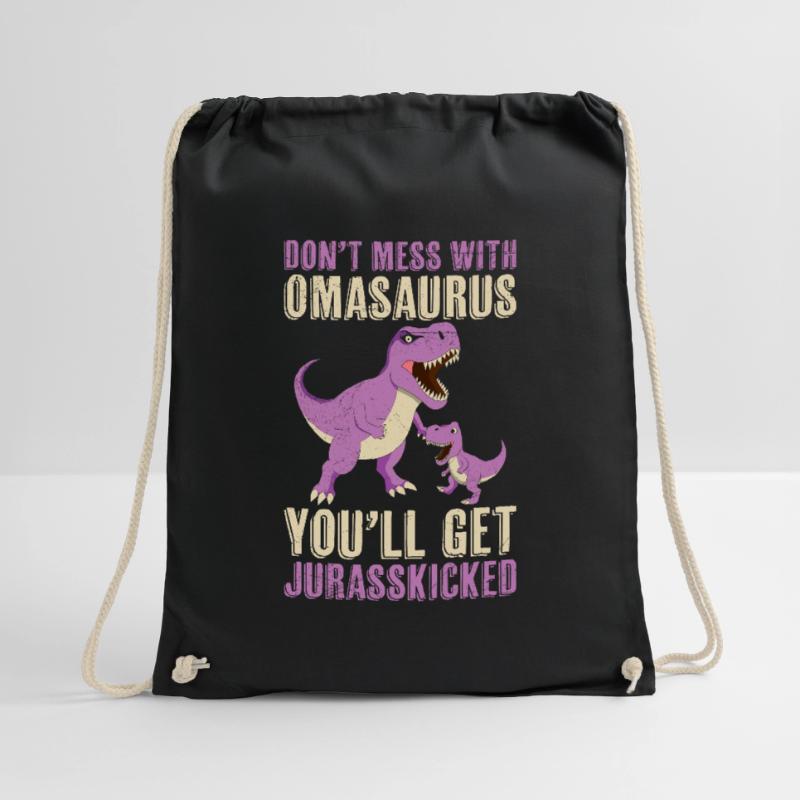Oma Dont mess with Omasaurus Großmutter Dino Turnbeutel