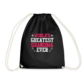 World's Best Grandma Mother's Day Best Grandma Super Grandma - Drawstring Bag - black - Front