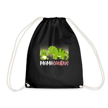 Mamasaurus Muttertag Mama Dinosaurier Mom - Turnbeutel - Schwarz - Vorne