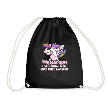 Mamacorn Einhorn Muttertag Mama Cooles Einhorn - Turnbeutel - Schwarz - Vorne
