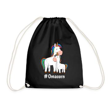 Omacorn Einhorn Fans Muttertag Unicorn Granny - Turnbeutel - Schwarz - Vorne