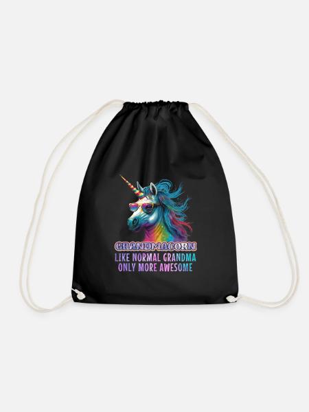 Einhorn Fan Omacorn Grandma Muttertag Granny - Turnbeutel - Schwarz