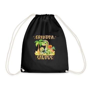 Omasaurus Dinosaurier Grandma Muttertag Granny - Turnbeutel - Schwarz - Vorne