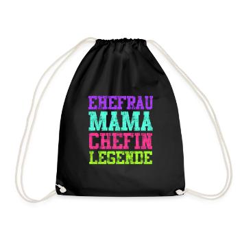 Mama Ehefrau und Chefin Muttertag Mama Boss - Turnbeutel - Schwarz - Vorne