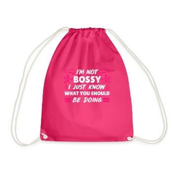 I am not bossy Mama Chef Supervisor Mom - Drawstring Bag - fuchsia - Front