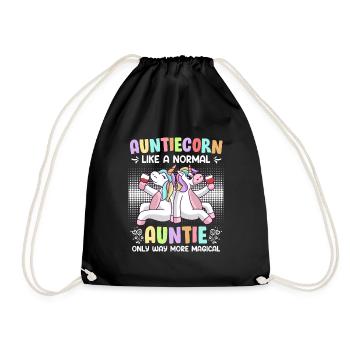 Tanticorn Einhorn Tanten Muttertag Unicorn - Turnbeutel - Schwarz - Vorne