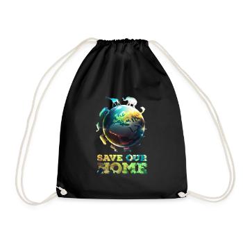 Sauvez notre maison Conservation de la planète Sauvez la Terre - Sac de sport léger - noir - Devant