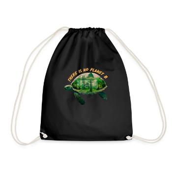 There is no Planet B Earth Day Mission Erde - Drawstring Bag - black - Front