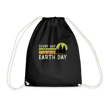 Environmentalists Earth Day Mission Earth Environment - Drawstring Bag - black - Front