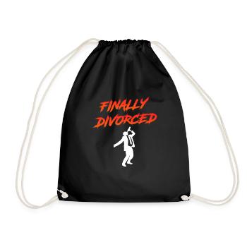 Finally divorced divorce party divorce - Drawstring Bag - black - Front