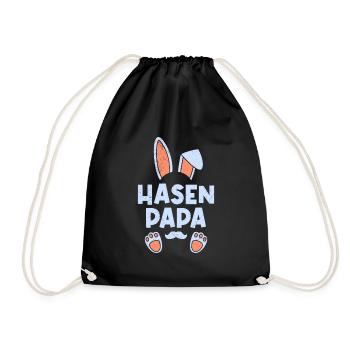 Papa Hase Osterhasen Dad Osterfreunde Daddy - Turnbeutel - Schwarz - Vorne