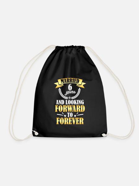 Sugar Wedding 6th Wedding Anniversary - Drawstring Bag - black