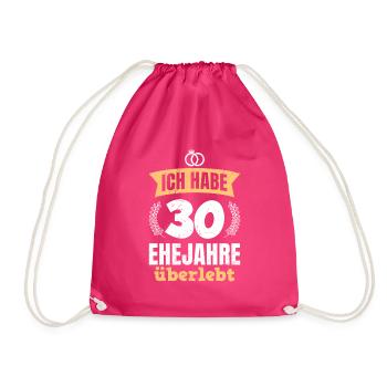 30 Ehejahre überlebt 30. Hochzeitstag - Turnbeutel - Fuchsia - Vorne