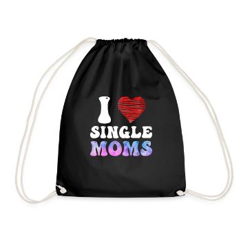 I love Single Moms Party Malle Single Männer - Turnbeutel - Schwarz - Vorne