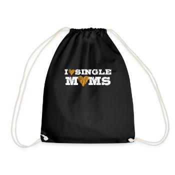 I love Single Moms Single Mann Party Urlaub - Turnbeutel - Schwarz - Vorne