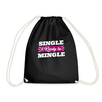 Single & Ready to Mingle Single Männer Herren - Turnbeutel - Schwarz - Vorne