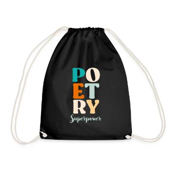 Poesie ist Therapie Gedichte Poeten Bücherliebe - Turnbeutel - Schwarz - Vorne