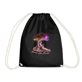 Peace Love Poetry Poems Poets Poetry and - Drawstring Bag - black - Front