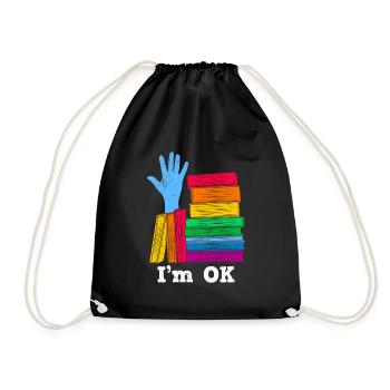 Buchlieberhaber Je suis OK avec les livres Amoureux des livres - Sac de sport léger - noir - Devant