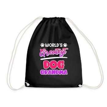 Dog Lovers Best Grandma Mother's Day Granny Dog Fan - Drawstring Bag - black - Front