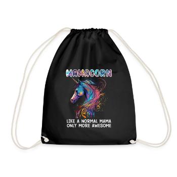 Mamacorn Einhorn Fan Muttertag Mom Unicorn - Turnbeutel - Schwarz - Vorne