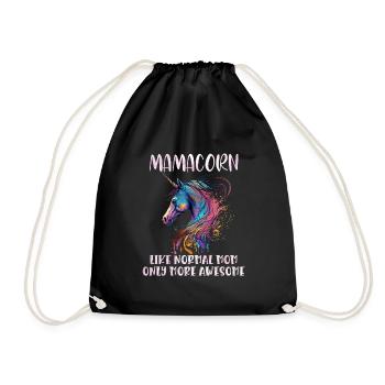 Mamacorn Einhorn Muttertag Mama Cooles Einhorn - Turnbeutel - Schwarz - Vorne