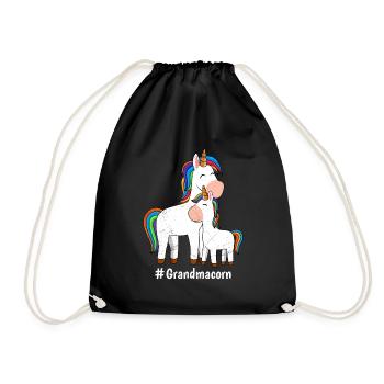Omacorn Unicorn Fans Fête des mères Licorne Granny - Sac de sport léger - noir - Devant
