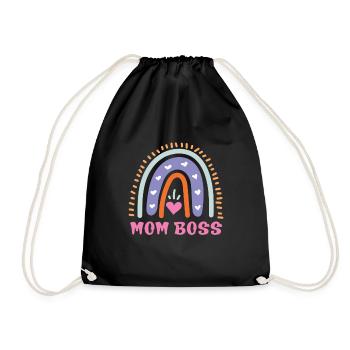 Mama Boss Muttertag starke Mama coole Mutter - Turnbeutel - Schwarz - Vorne