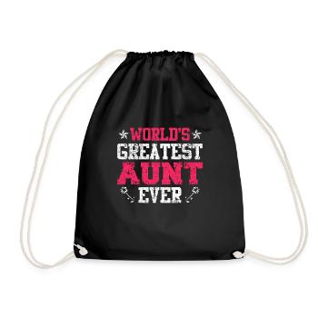 Worlds greatest Aunt beste Tante Muttertag - Turnbeutel - Schwarz - Vorne