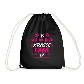 Beste Oma krasse Oma Großmutter Granny - Turnbeutel - Schwarz - Vorne