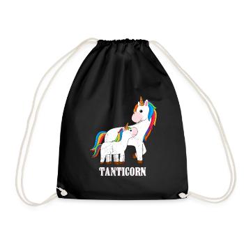 Einhorn cool Muttertag Tanten Einhörner - Turnbeutel - Schwarz - Vorne