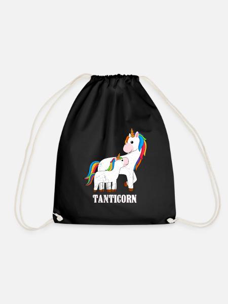 Einhorn cool Muttertag Tanten Einhörner - Turnbeutel - Schwarz